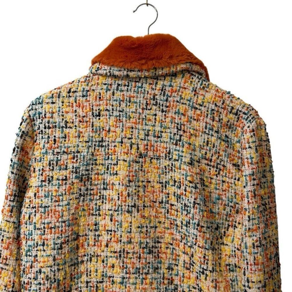 MADISON.MAISON Faux Fur-Collar Tweed Jacket Size Large NWT $795 - Picture 4 of 16
